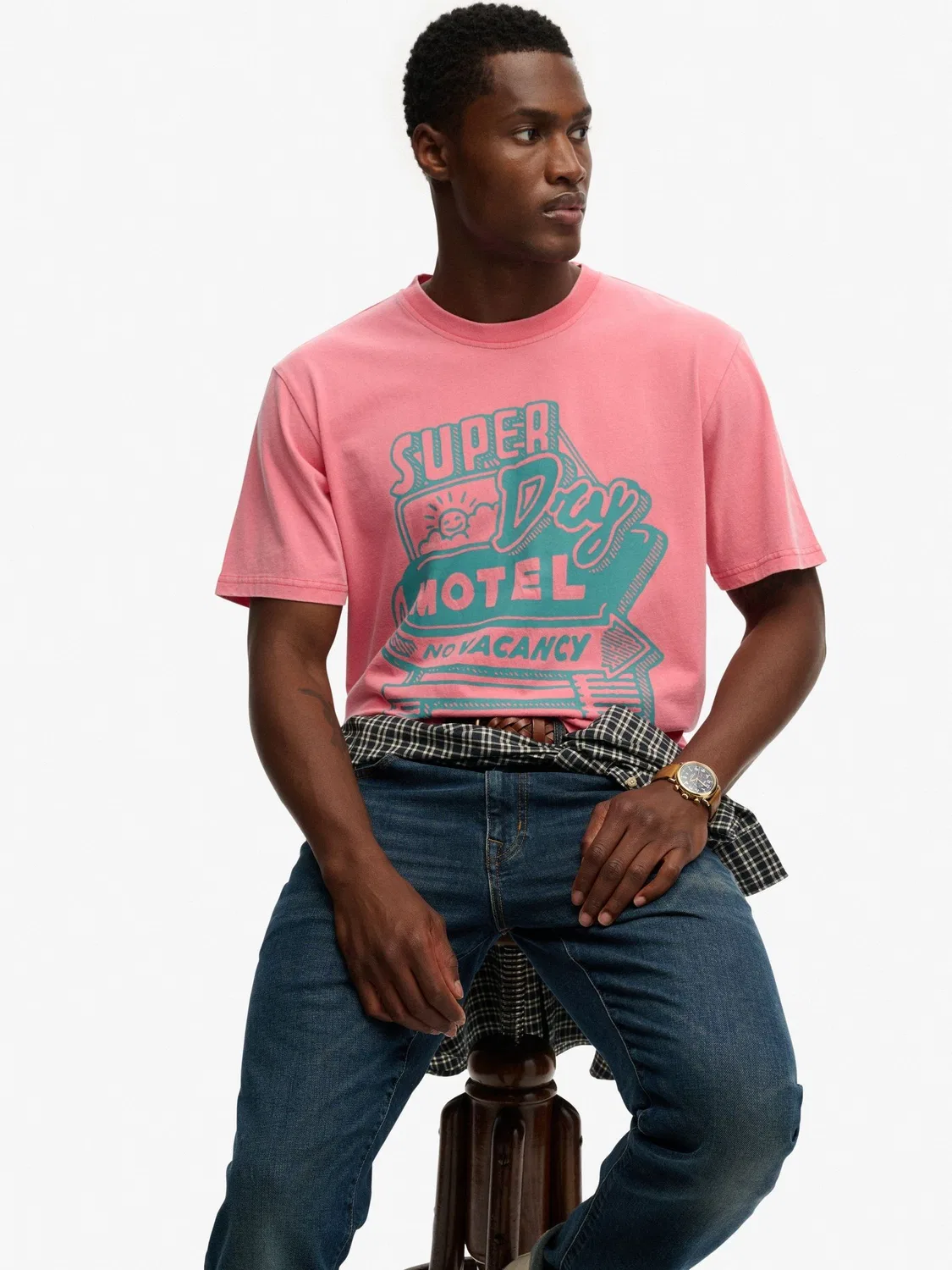Футболка свободного кроя Roadside Trade Superdry, розовый
