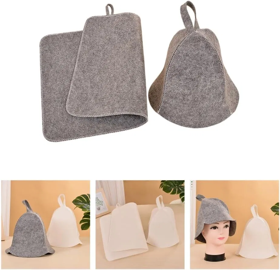 Шапочка для сауны из войлока, Kalttoy, 4 шт., 25x36 см, Grau — фото 2