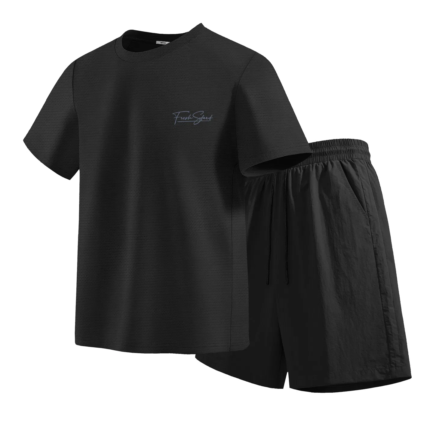 Детский спортивный комплект из 2 предметов MINISO, Black (Ma Feng He Jin Qi Chest Logo)+Black