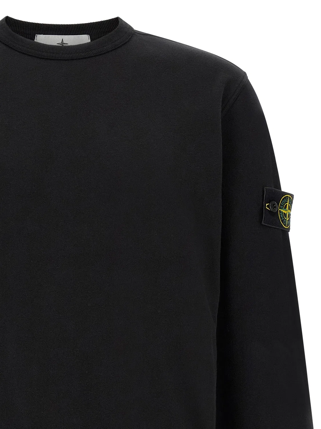 Свитшот с нашивкой Stone Island, черный — фото 3