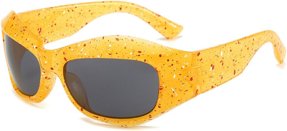 

Солнцезащитные очки в панк-стиле 2027 года с широкой оправой для женщин и мужчин, ретро-очки, очки для активного отдыха, для занятий спортом и вождения MTZJH, Colour Yellow