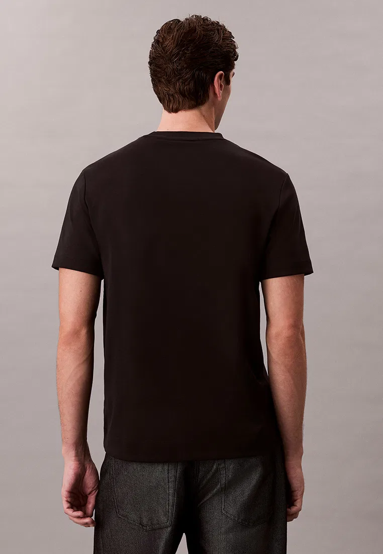 Футболка с круглым вырезом, монограмма, Calvin Klein Jeans, черный — фото 2