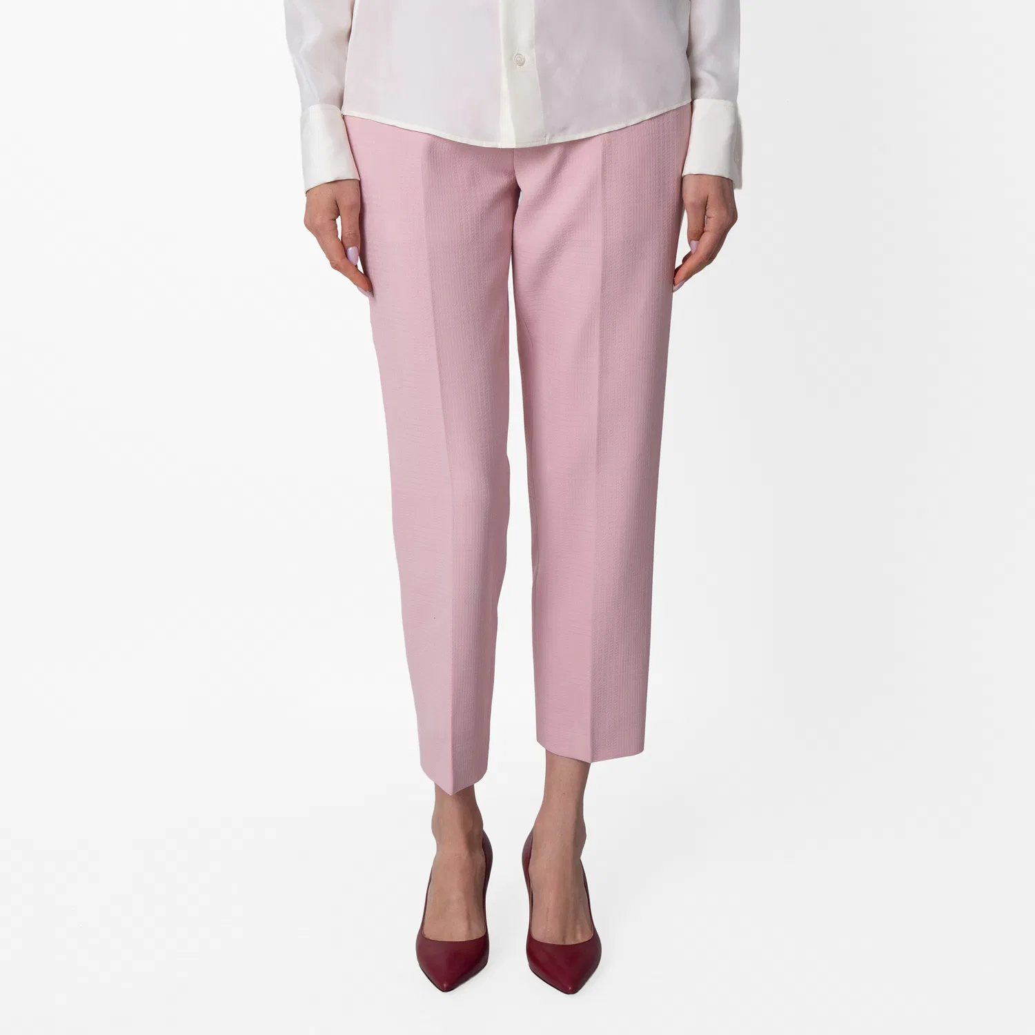 Брюки прямого кроя со стрелками Press Creased Straight Leg Trousers Burberry, Cameo