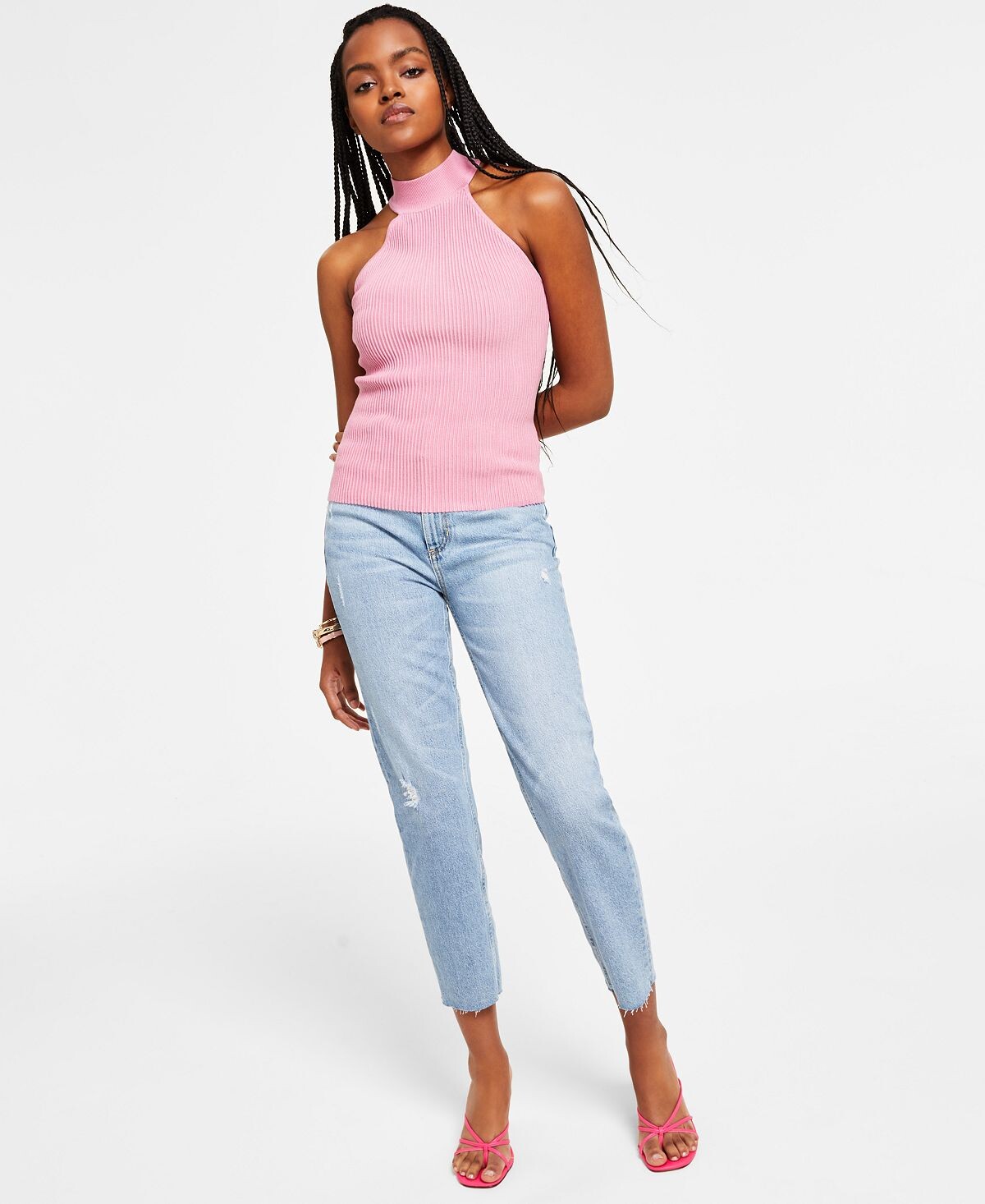 

Женские джинсы mom с потерями GUESS, мульти