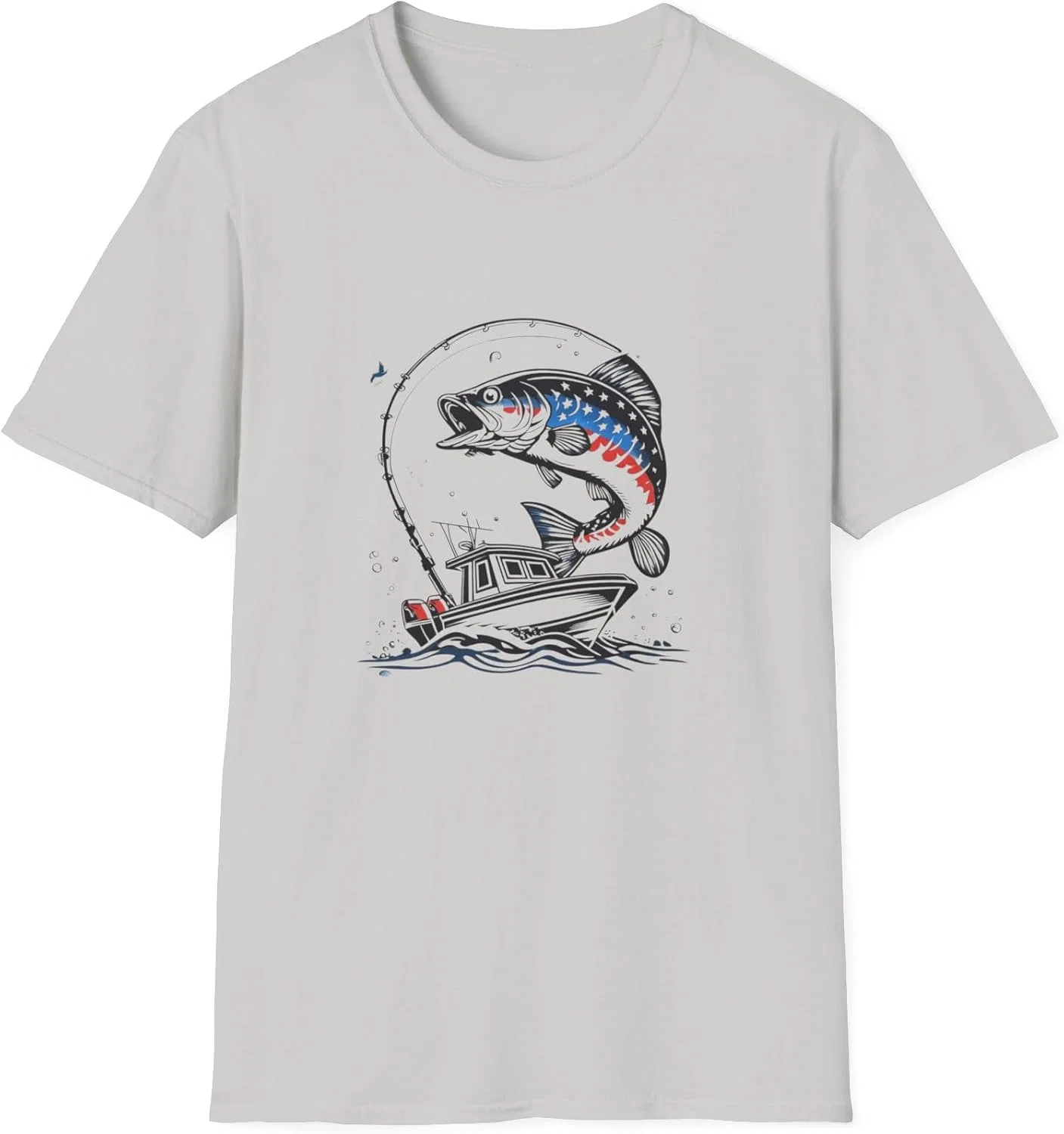 Унисекс футболка с рыбалкой Fishing Adventure, Ice Grey