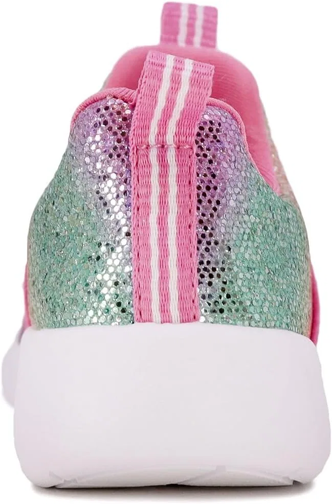 Детские кроссовки для девочек с принтом Nautica, Dark Rainbow Holograph — фото 3