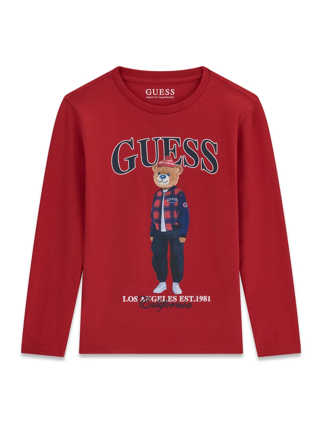 Лонгслив стандартного кроя для мальчика Guess, красный