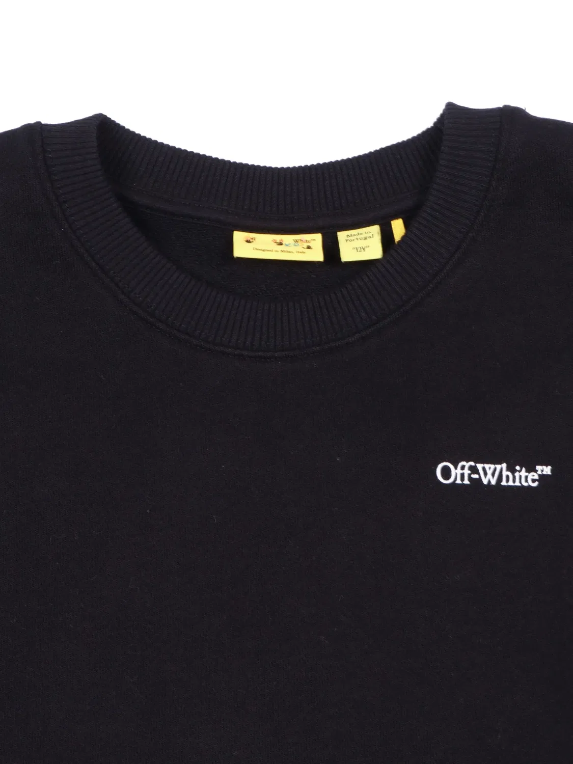 OFF-WHITE Детский свитшот с круглым вырезом, черный — фото 2