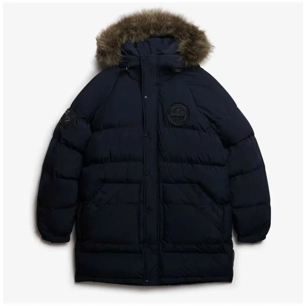 Парка удлиненная Everest Baffled Superdry, синий — фото 3