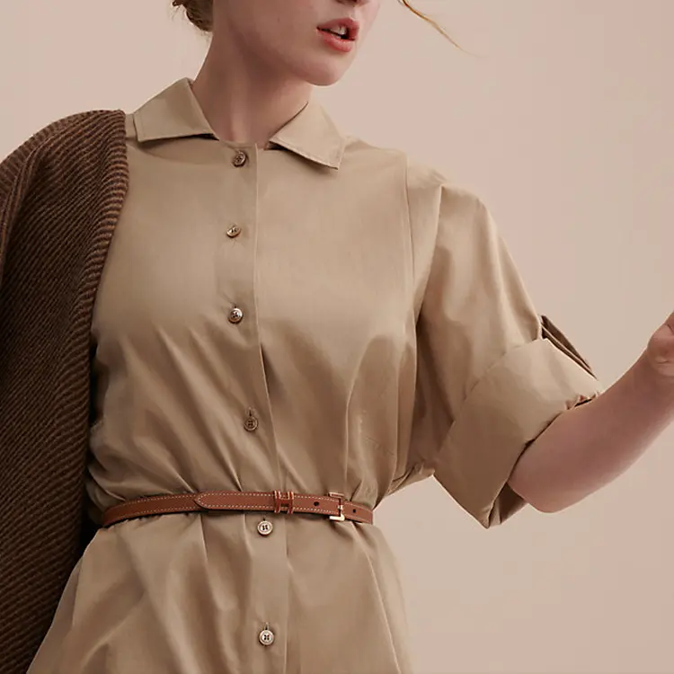 Ремень из коровьей кожи POP H Collection для женщин,, ширина 1,5 см HERMES, коричневый — фото 4