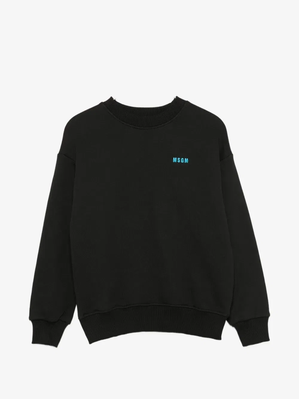 Свитшот с вышивкой логотипа Msgm Kids, черный