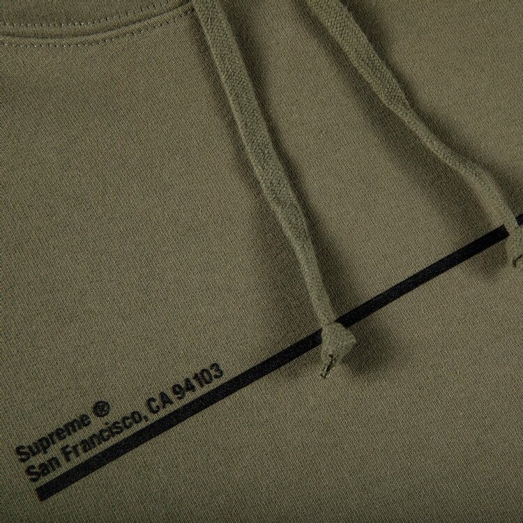 Толстовка Supreme Shop Hooded Sweatshirt - San Francisco 'Light Olive', зеленый — фото 3
