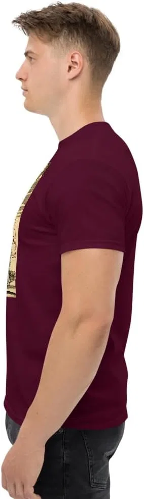 Мужская футболка с принтом Plague Doctor 1334 Generic, Maroon — фото 3