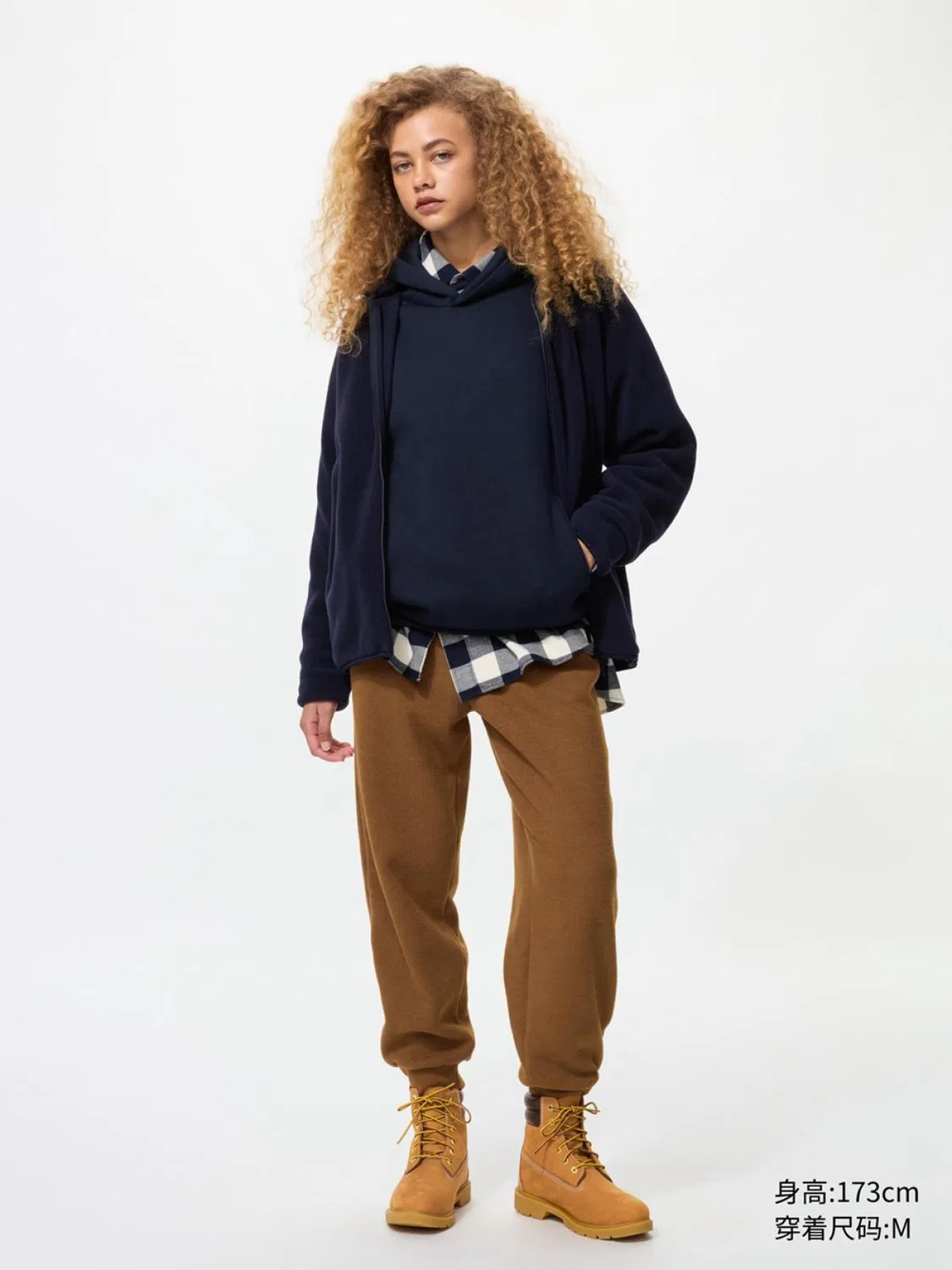 Брюки утепленные свободные Uniqlo, коричневый