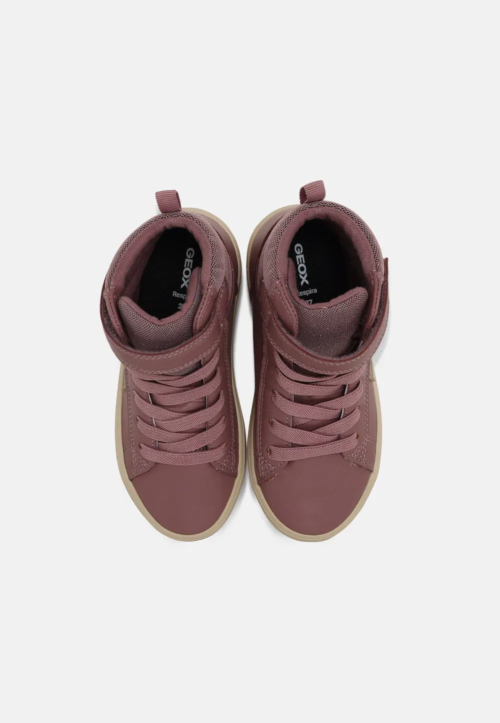 Гисли - высокие кроссовки Geox, Dark Rose/Platinum — фото 4