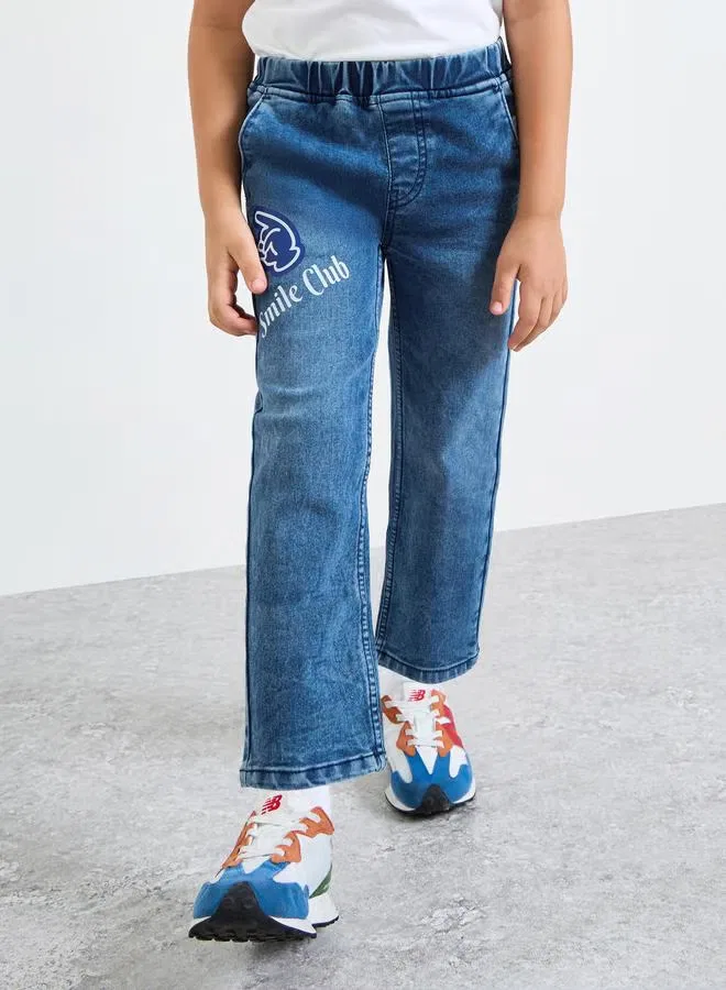 Styli Джинсы с нашивкой Boys badge detail pull-on jeans, темно-синий
