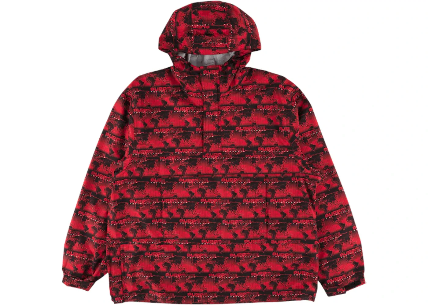Мужская куртка с капюшоном Supreme World Famous Taped Seam Hooded Pullover, Red — фото 3