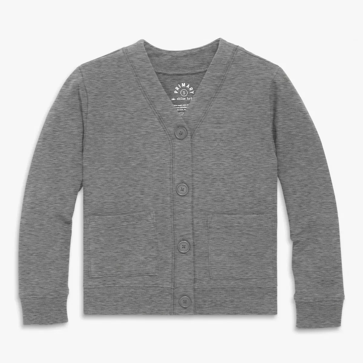 Детский свитшот-кардиган с длинным рукавом Primary, Heather Storm Gray