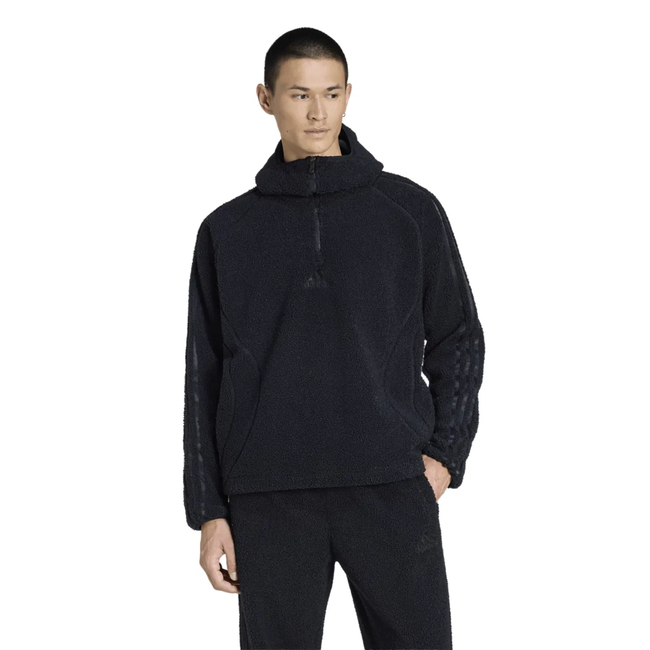 Мужская толстовка с капюшоном Borg Quarter-Zip Adidas, черный