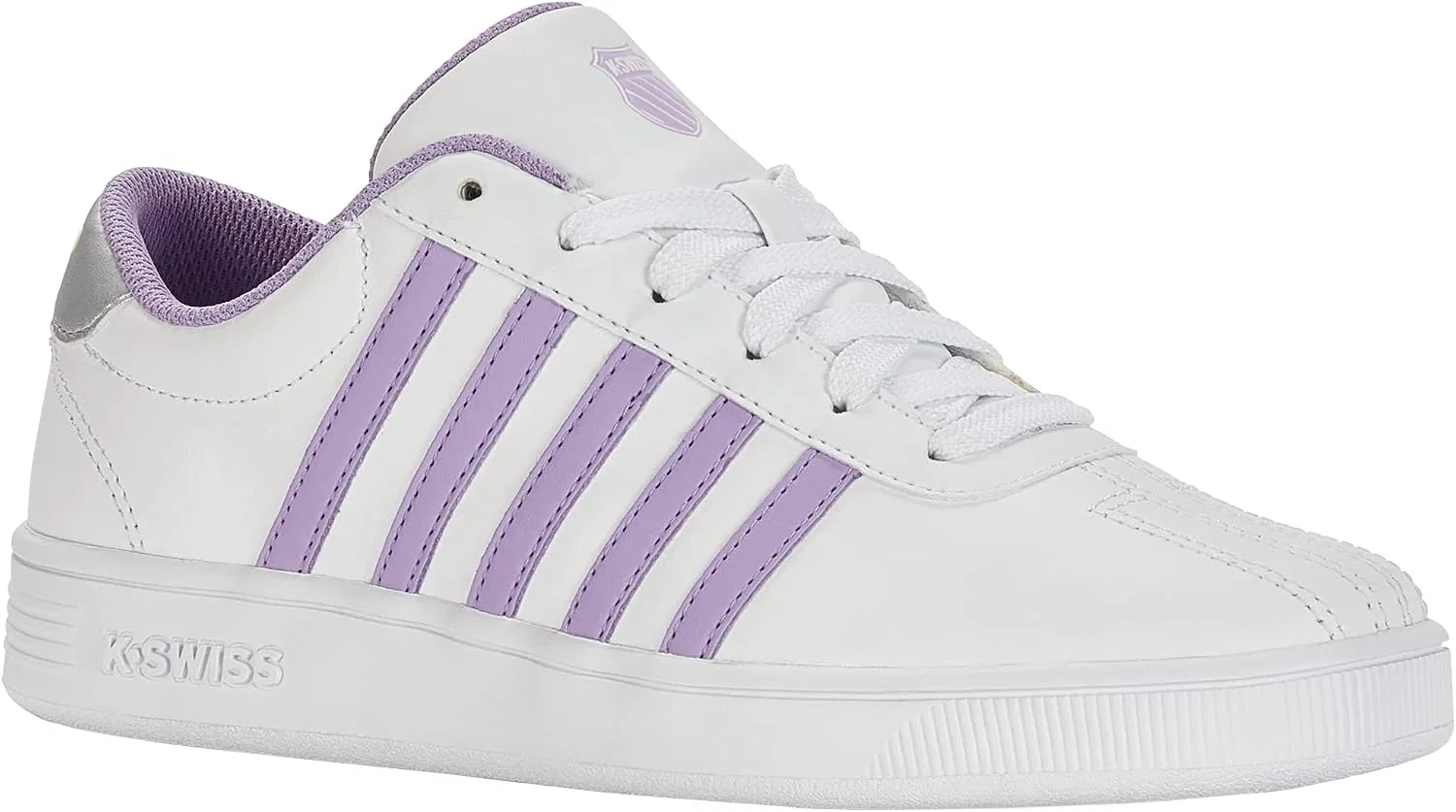 Детские кроссовки для девочек Classic Pro K-Swiss, White/Silver/Purple Rose — фото 2