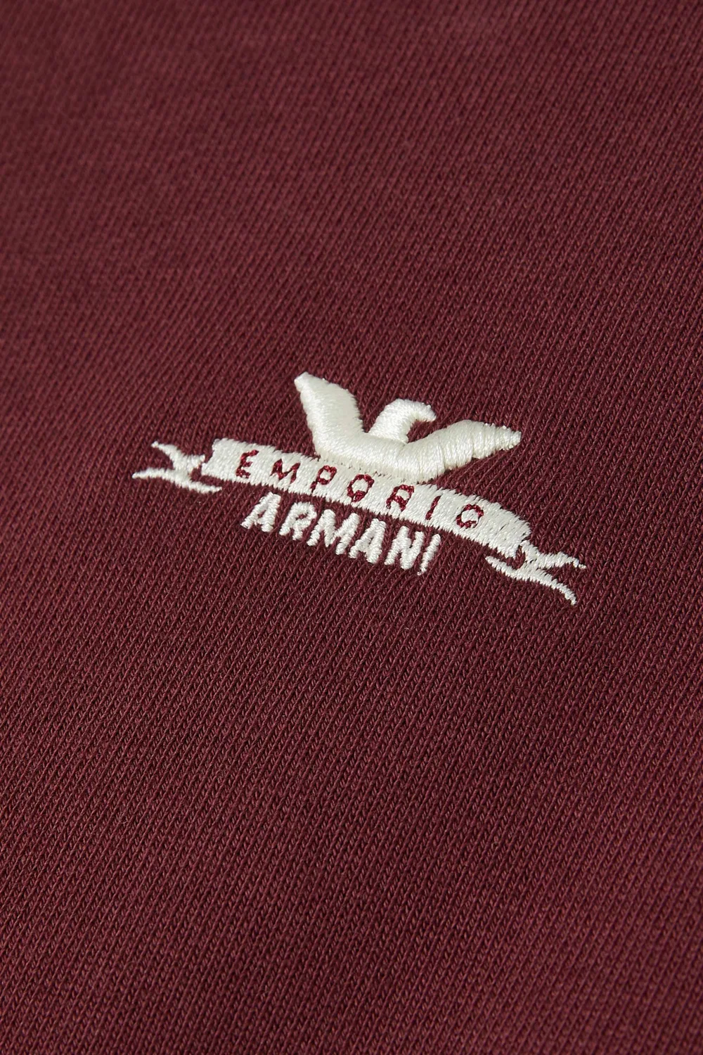 Худи на молнии хлопковое Emporio Armani, красный — фото 4