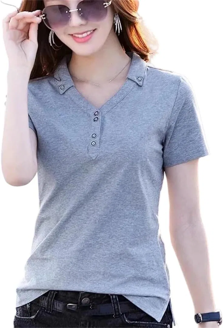 Женская футболка с V-вырезом Slim Fit, Light Gray