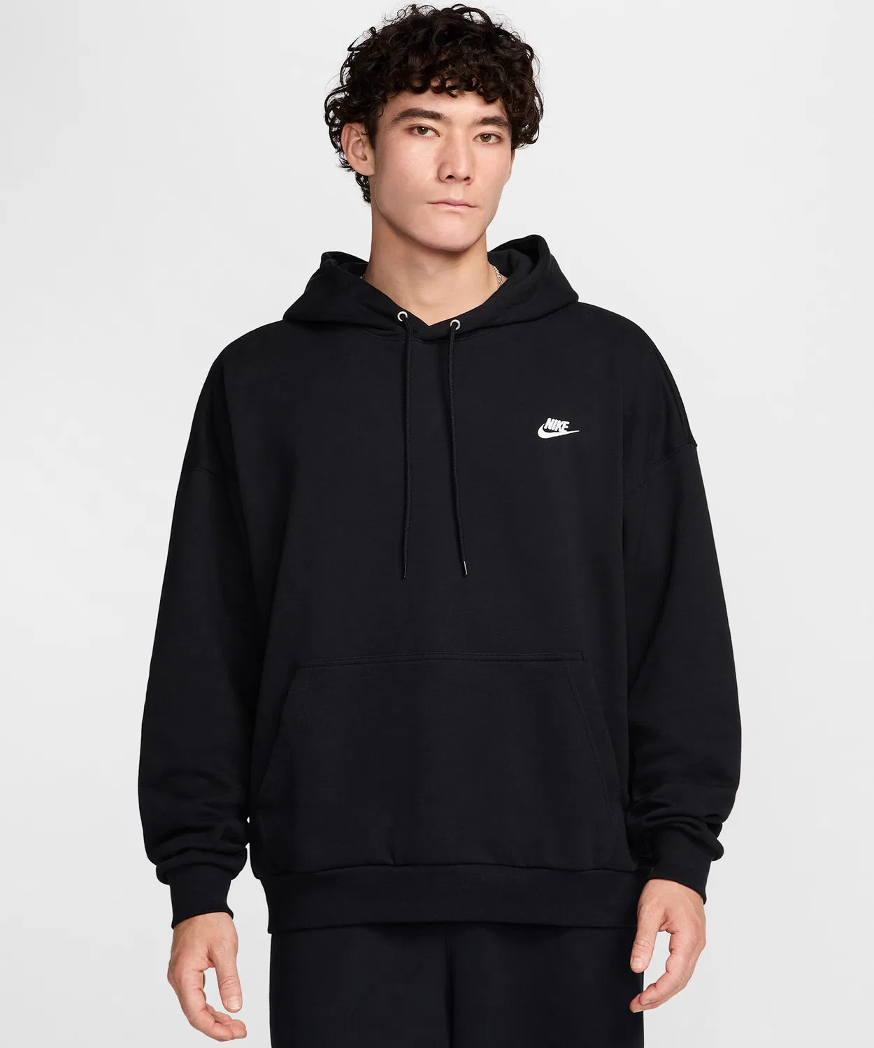 Мужское худи с длинным рукавом с логотипом NIKE, Black