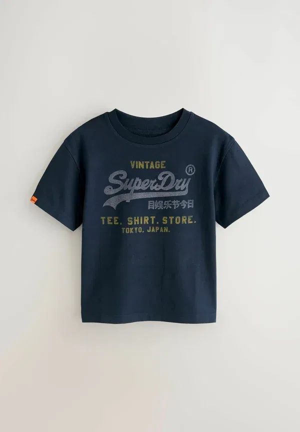 Футболки комплект 3 шт Regular Fit Basic T-shirt Superdry & Co, белый, темно-синий — фото 4