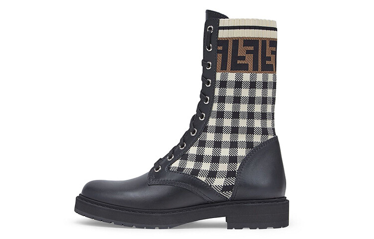 Женские ботинки Fendi, черный/белый/коричневый