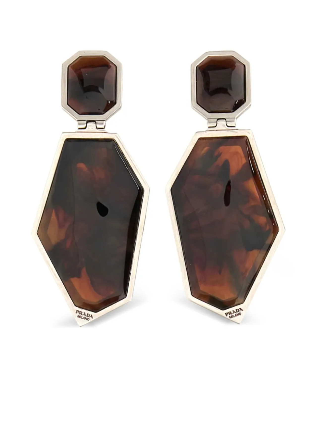 

Серьги с драгоценными камнями Prada, серебряный