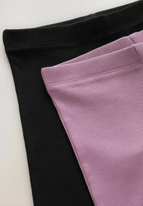 Комплект брюк из 2 штук, хлопок с эластаном, Leggings Next and Purple, черный/фиолетовый — фото 4