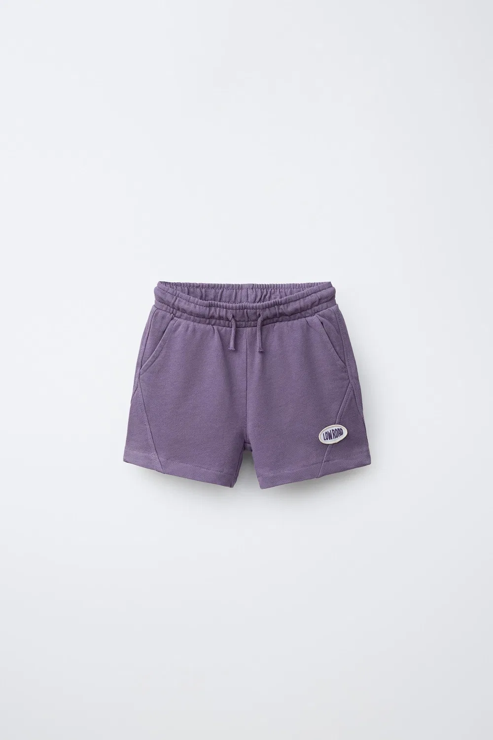 Шорты-бермуды, окрашенные в готовом виде, с нашивкой ZARA, Purple