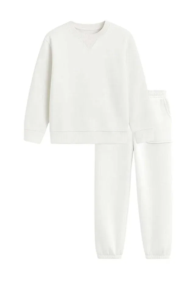 Детский комплект спортивного костюма для девочек Soft Glow Tracksuit Set Petit Coral, Ecru