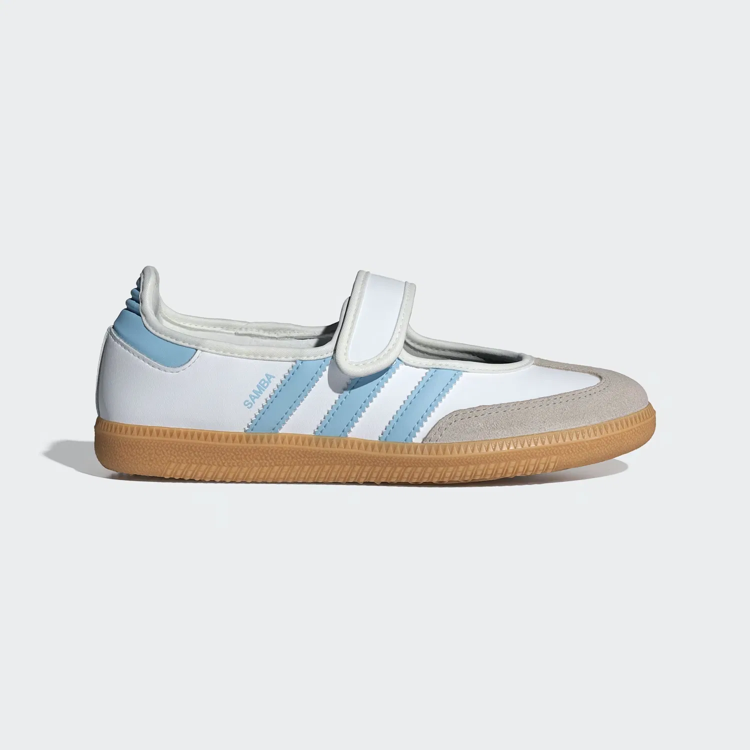 Детские кроссовки на липучках Samba Jane Adidas Originals, Cloud White/Clear Sky/Gum