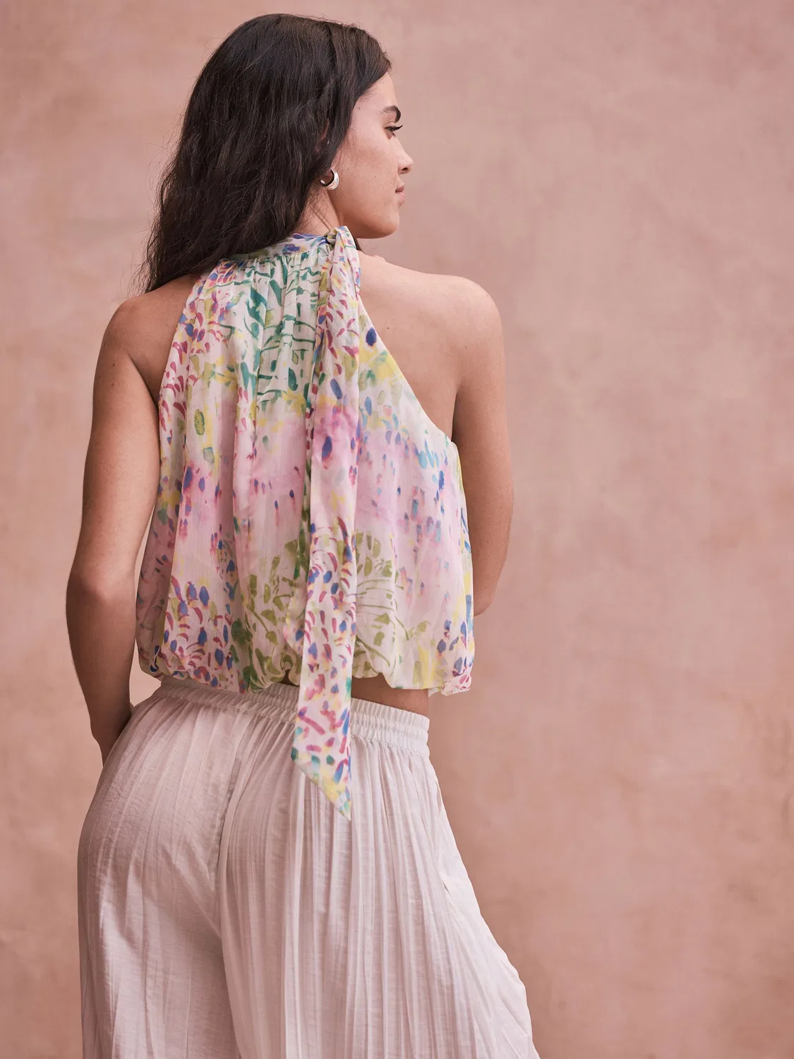 Топ с воланом National Trust X Next, Green/Pink Floral — фото 4
