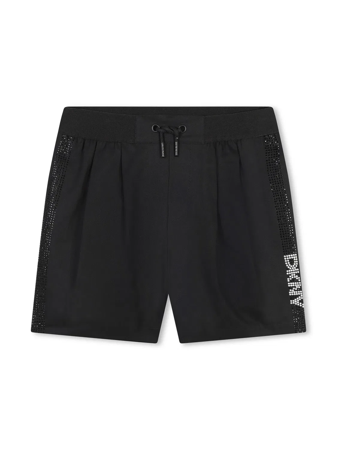Хлопковые шорты с кристаллами DKNY, черный
