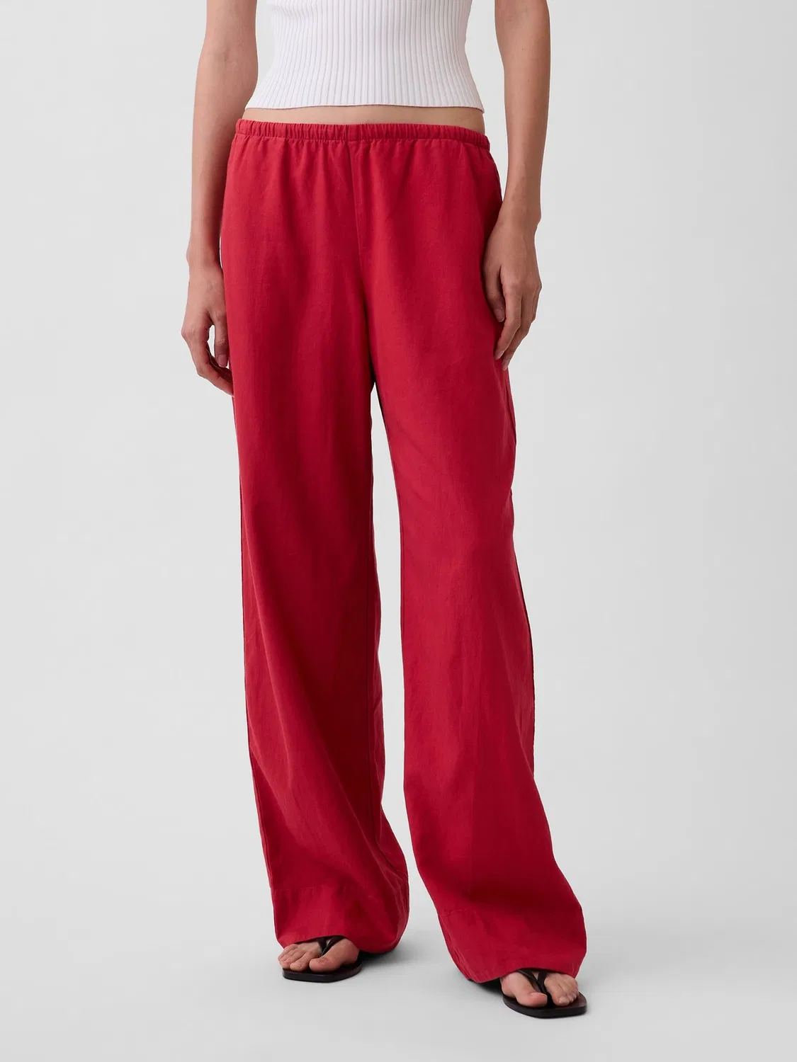 Брюки широкие льняные Gap Red