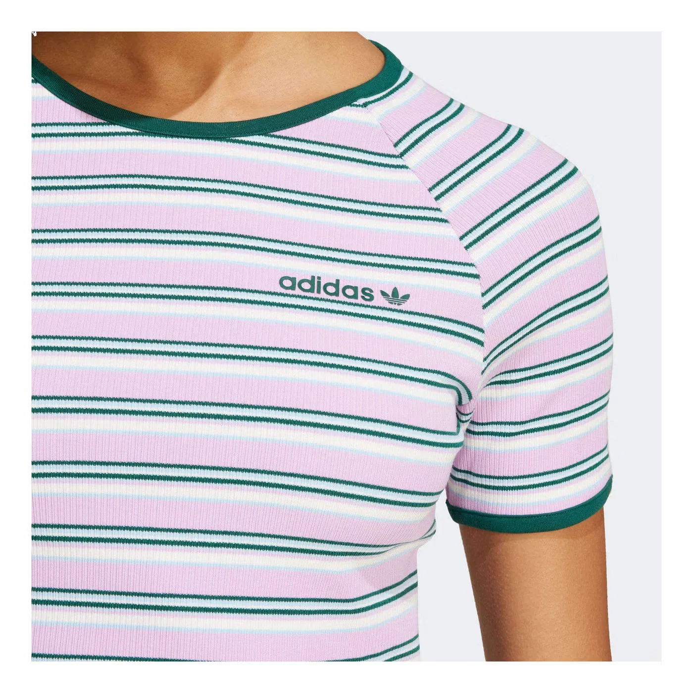 Футболка с принтом '80s Rib Stripe Adidas, розовый — фото 3