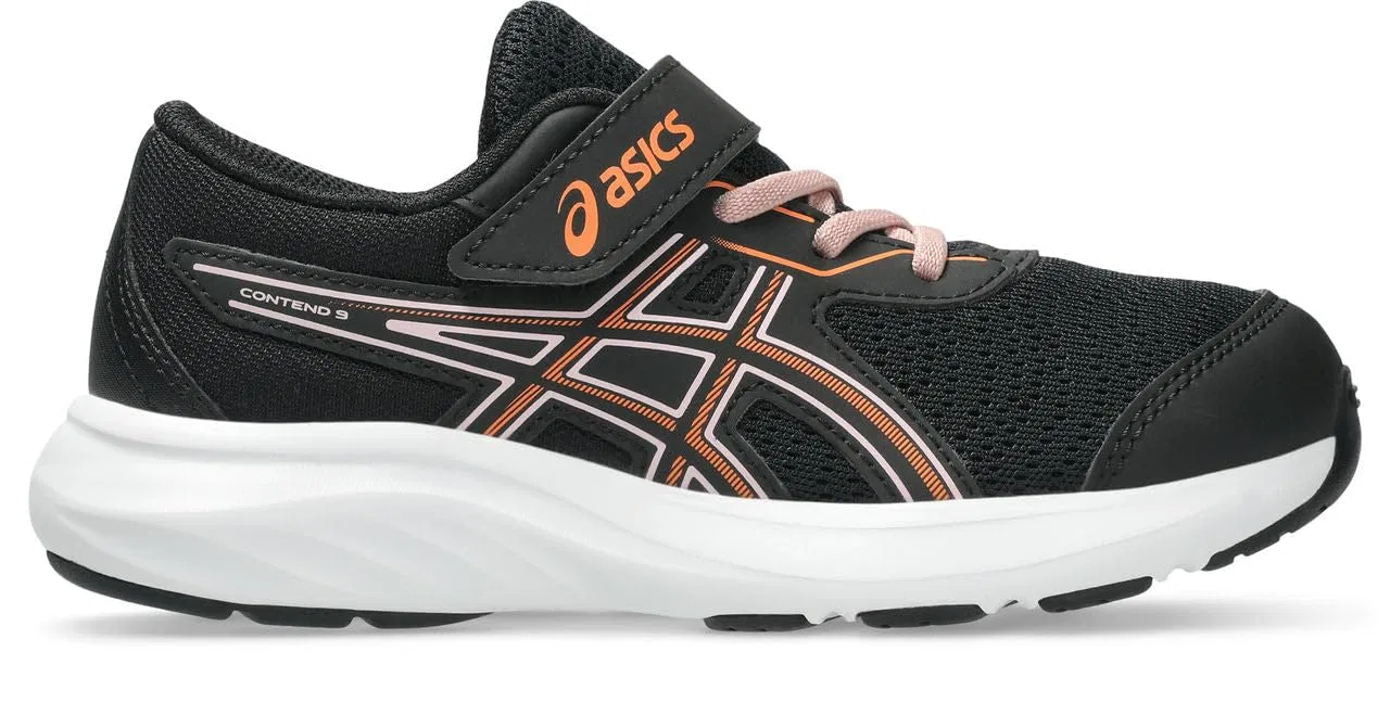 Детские кроссовки для мальчиков с липучкой Contend 9 Ps ASICS, Black Sun Peach