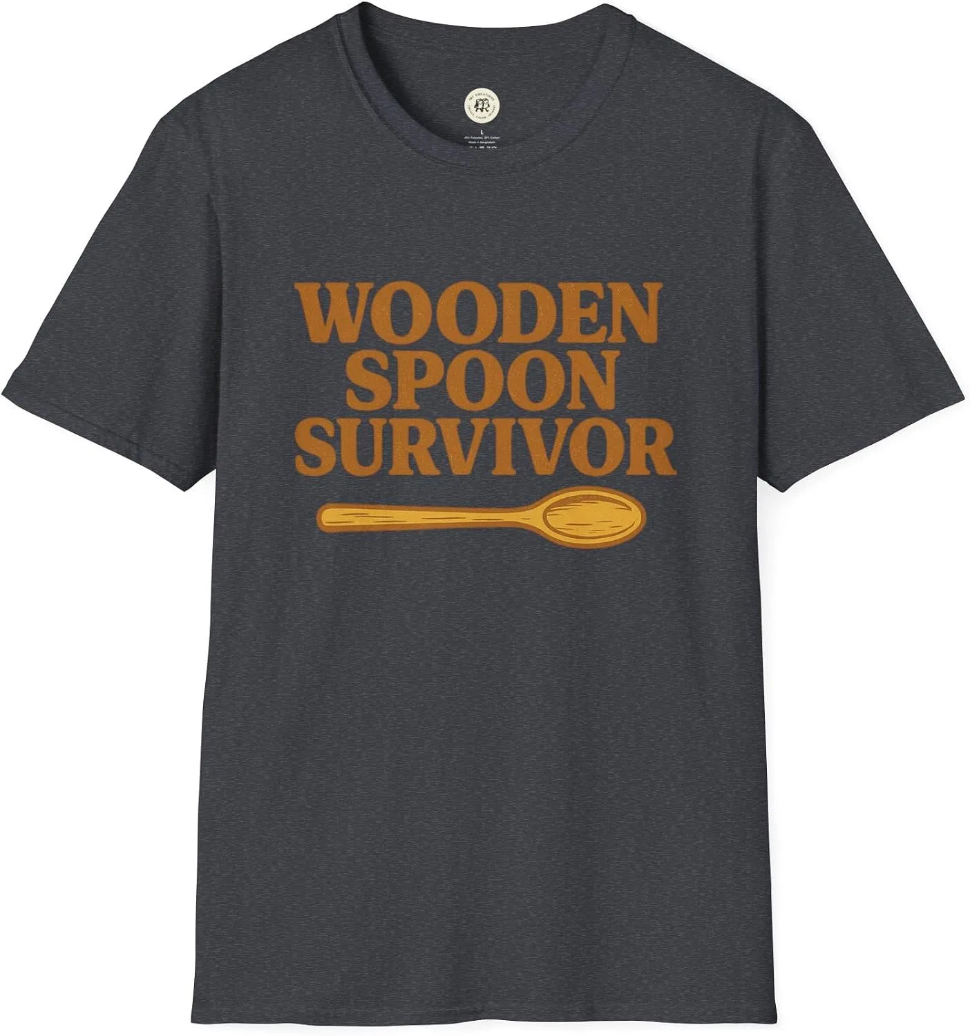 Мужская футболка с принтом Wooden Spoon Survivor Gildan 64000, Dark Heather Grey