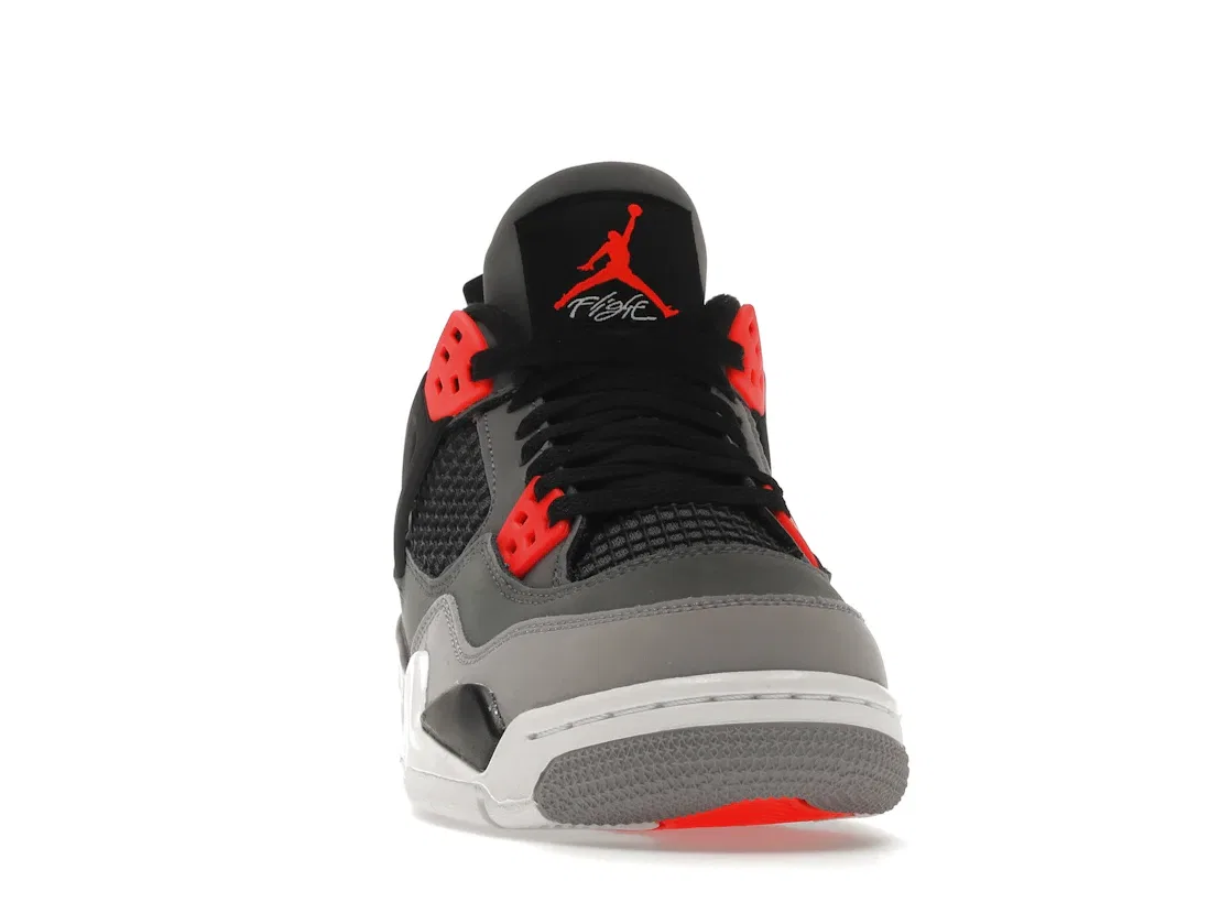 Детские кроссовки Lifestyle с липучками Jordan 4 Retro, Dark Grey/Infrared 23-Black-Cement Grey — фото 2