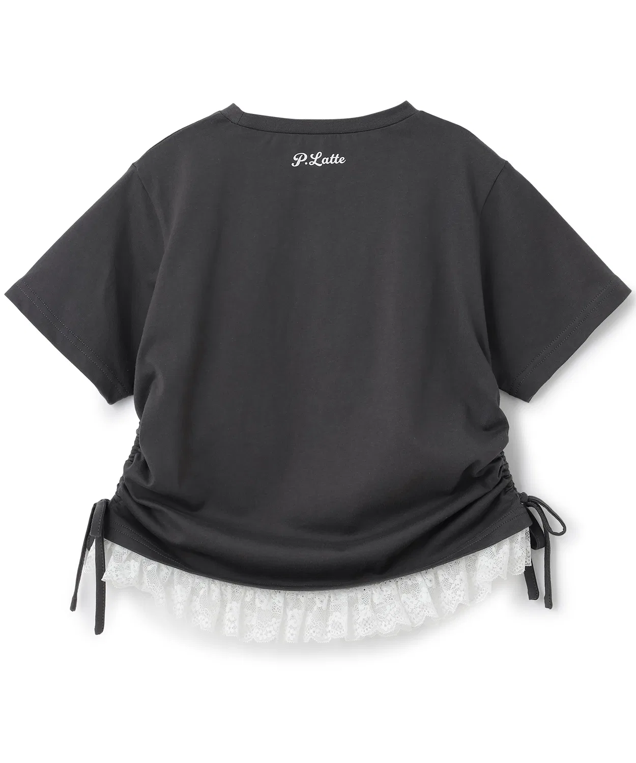 Детская футболка с принтом и кружевом без рукавов PINK-latte, Off White — фото 2