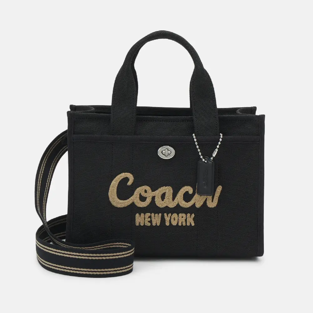 

Сумка-тоут Coach текстильная с вышивкой, черный