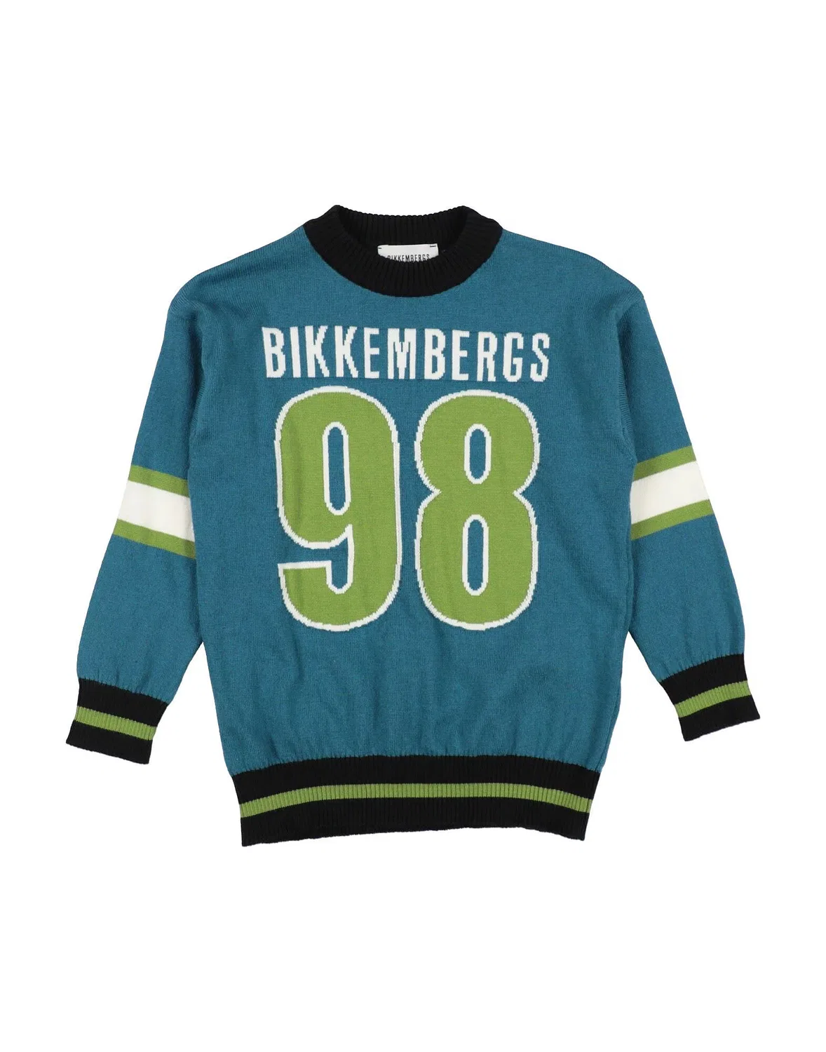 Детский джемпер с жаккардовым узором Bikkembergs, Deep Teal