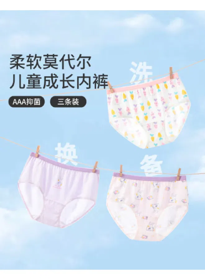 Трусы тонкие модальные для девочек комплект из 3 штук Long Time Companion, светло-розовый