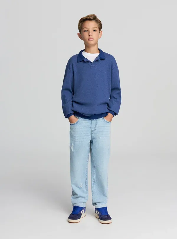 Брюки из денима Jogger con strappi Terranova, Blu Denim Chiaro, синий