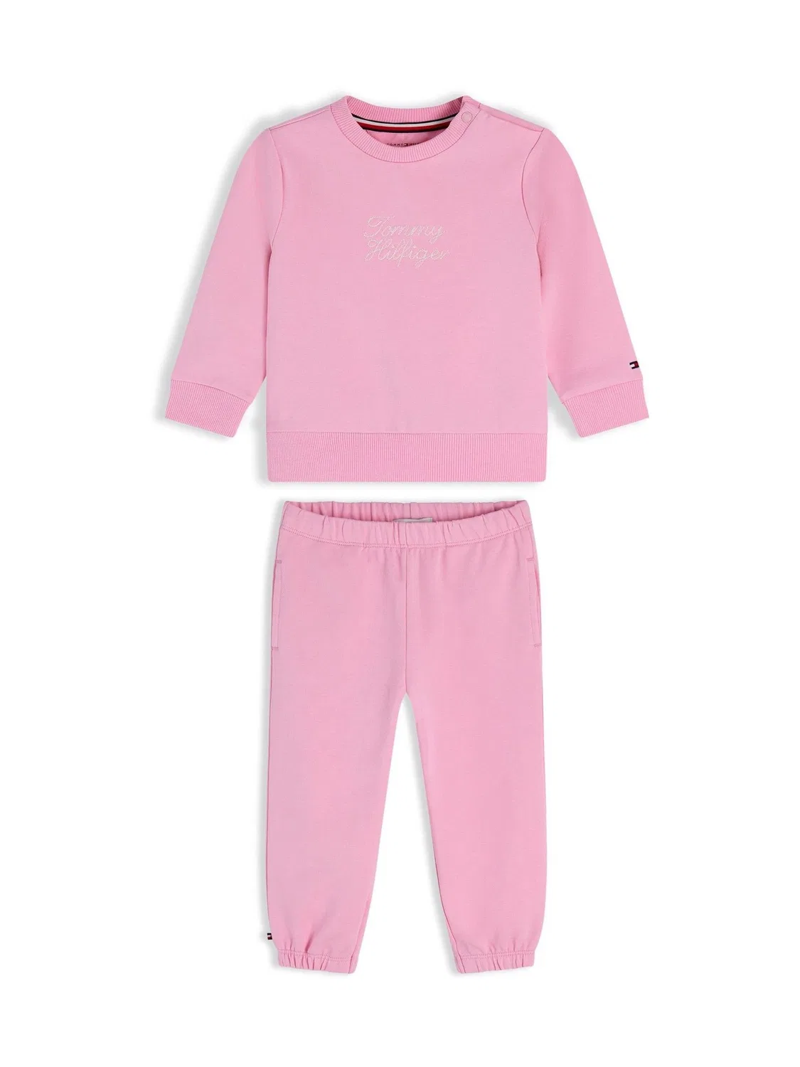 Комплект из толстовки и джоггеров, stretch cotton, Pink Rope Logo Tommy Hilfiger, розовый