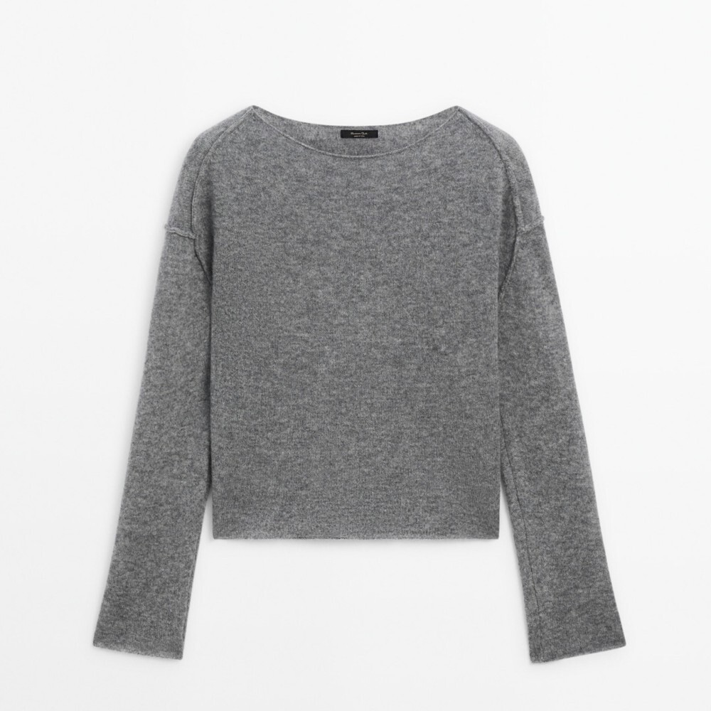 

Свитер Massimo Dutti Knit With Shoulder Seams, серый