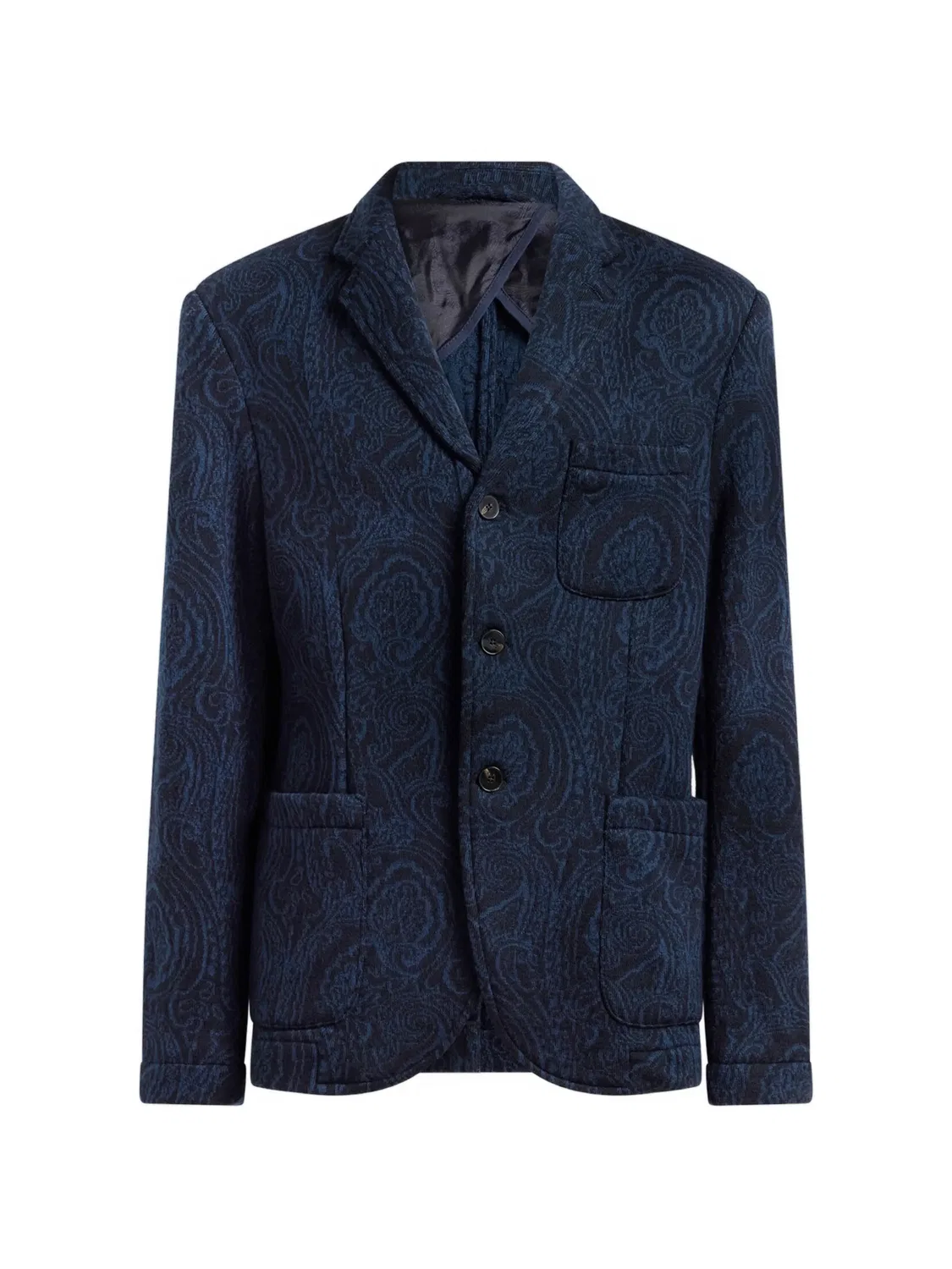 ETRO Жакет жаккардовый из шерстяного микса, синий