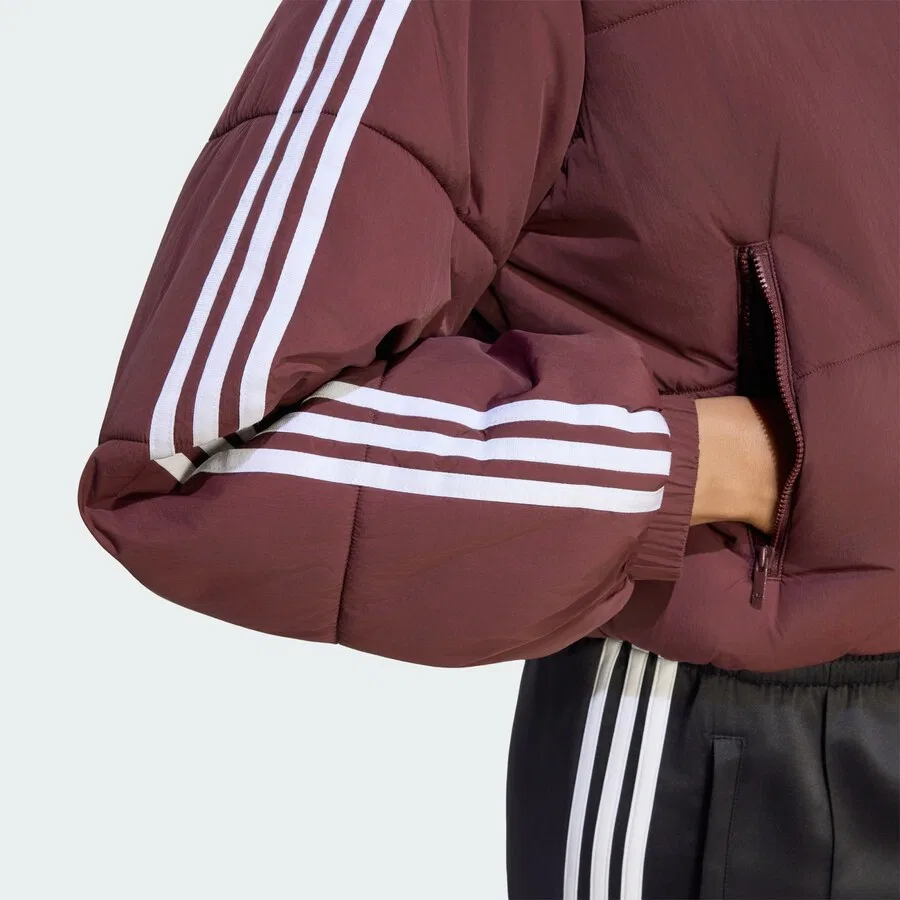 Зимняя куртка ADIDAS ORIGINALS 'Adicolor' винно-красного цвета — фото 4